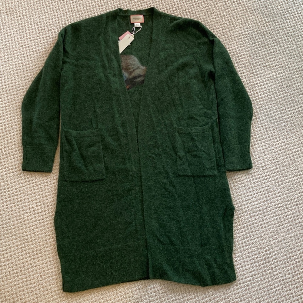 Chic Deep Green Open Front Cardigan